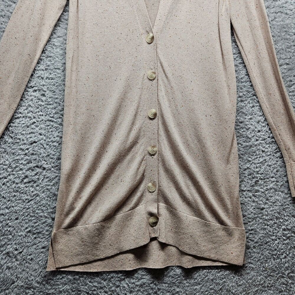 Loft Beige Tunic Cardigan Sweater Womens Size Small Buttons Lightweight Preppy - Picture 3 of 10